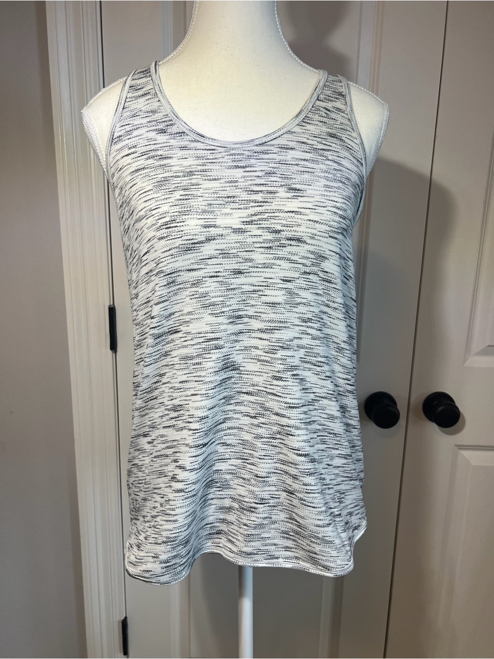 Lululemon athletica Essential Tank in a heathered black and white colorway